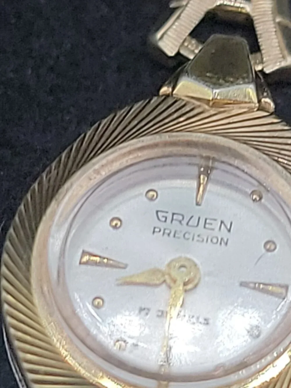 Vtg 1967 Gruen Ladies Cocktail Watch 10KGP Florentine Bezel 10KGF Speidel Band